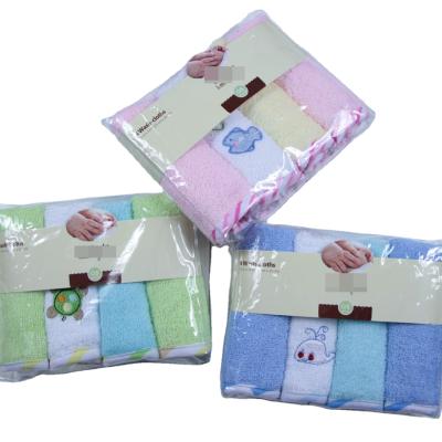 China Sustainable Top Popular Small Infant Handkerchief Double Locked Chainstitch Baby Face Towel for sale