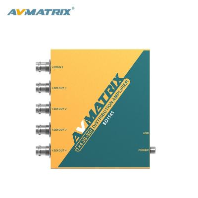 China AVMATRIX 4 Port SDI Splitter Amplifier SDI Splitter 1X4 Distributor With Power Adapter SD1141 for sale