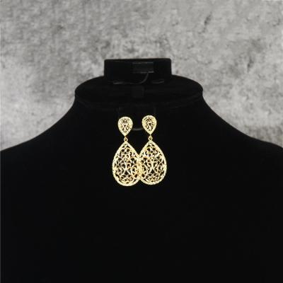 China 2021 March New Environmentally Friendly Cavity Off Hot Selling Gold Plating Simple Multi Layer Fashion Woman Long Earrings Sweet Elegant Earrings for sale