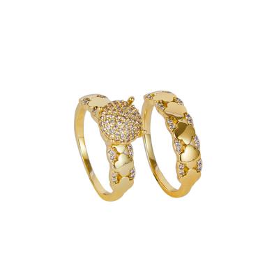 China Environmental Friendly Hot Selling 2021 New Couple Shape Ring Fashion Simple Gold Plated Explosion Ring for sale