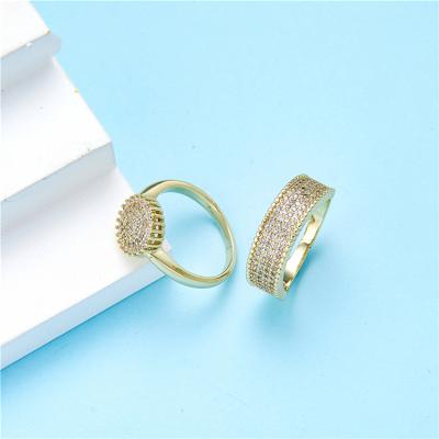 China March 2021 New Environmentally Friendly Hot Style Couples Shape Ring Fashion Explosion Atmosphere Simple Elegant Gold Plated Ring for sale