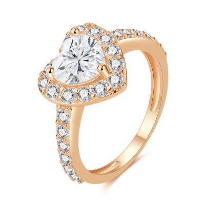 China CLASSIC Dortnover trillion cut love heart moissanite ring women vvs 2ct eternity rose gold round moissanite bridal ring set for sale