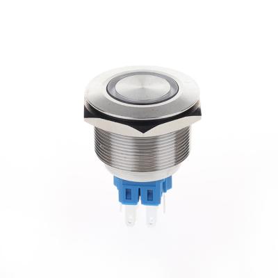 China 220v self-latching momentary 24v 28mm illuminated metal light push button switch latching 28MM metal push button switch for sale