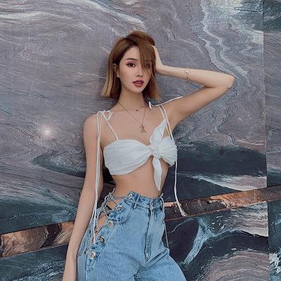 China 2021 High Quality Polyester Halter Bikini Women's Basic Sexy QUICK DRY Bralette Crop Top Corset Tank Top Bra for sale