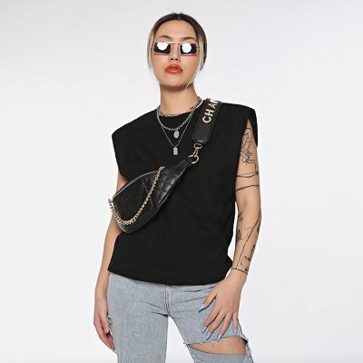 China 2021 Summer Women's Minimalist T-shirt Crew Neck T-shirt Crop Top Breathable Wholesale Main Tank Top for sale