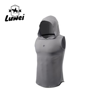 China QUICK DRY Mens Bodybuilding Hollow Cutout Polyester Cotton Fitness Sleeveless Design Your Own Stringer Tank Tops With Hoodies for sale