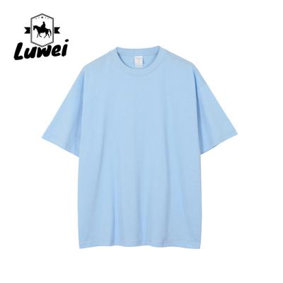 China White 210g 100%Cotton Vintage Wash Gym Drop Shoulder Round Neck Loose Anti-Wrinkle Tailored Men's Plus Size T-Shirt for sale