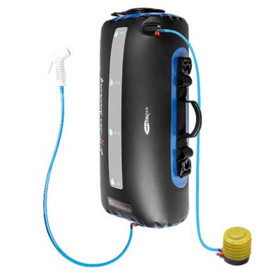 China Newest AFISHTOUR Outdoor Camping Shower Bag 20L Large Capacity Solar Portable Foot Pump Pressure Solar Shower Bag for sale