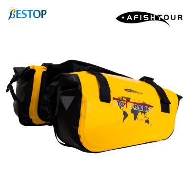 China Fashionable PVC Cylinder Office Soft Saddle Bags Motorcycle 20L PVC 500D Side Waterproof Luggage Saddlebag Yellow Dry Bag for sale