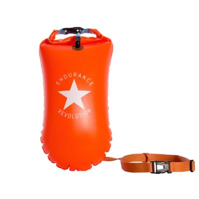 China 190T NC nylon pvc inflatable floating dry bag 0.35mm+pvc FT2092A high quality nylon swimming buoy inflatable safety pvc 0.35mm+pvc AFISHTOUR; GUA Orange for sale