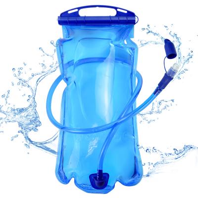 China BPA FREE AFISHTOUR New PEVA 2L Transparent Blue Folding Hydration Water Drinking Bladder for sale