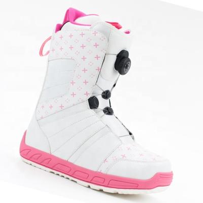 China CAD STW Boa Women's 18'' Snowboard Boots Ladies Snowboard Shoes DH-806 White Pink for sale