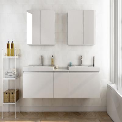 China Eco-Friendly Modern Home Bathroom Set Design Bathroom Basin And Hotel Bath Room Cabinet Vanity With Double Sinks for sale