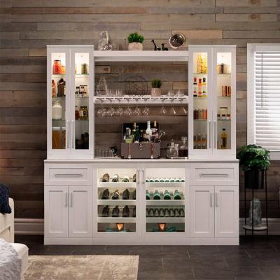 China (Other)Adjustable Modern White Wood Cabinets Furniture Living Room Bar Design Customized Display Cabinet For Home for sale