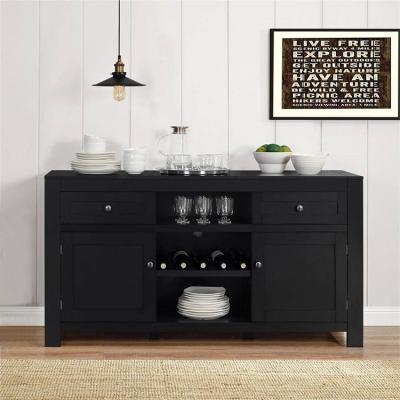 China Adjustable Modern Kitchen Black Wooden Sideboard Sideboard (Other) Dining Room Cabinet Furniture Design for sale