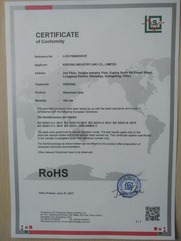 RoHS - Shenzhen Kerong Industry Co., Limited