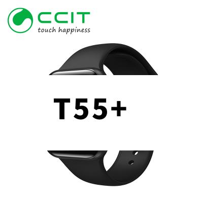 China Touch Screen T55+ Smartwatch 2020 With Double Straps Detachable Wristband Reloj Pro Series 6 T55+ Smart Watch for sale