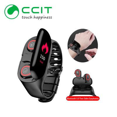 China Touch Screen M1 Smartwatch with Headphones 2 in 1 Waterproof Heart Rate Pedometer Smart Watch M1 Sports Blood Pressure Earbuds for sale