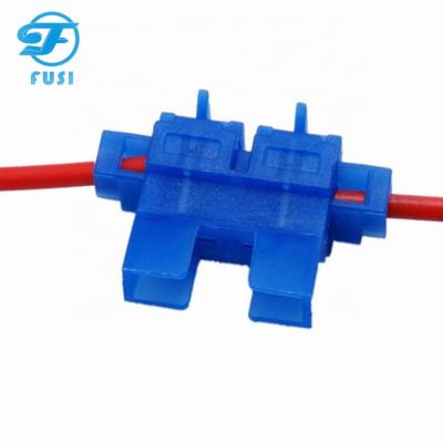 China Blue Auto Fuse Holder With UL1015 AWG16 Fuse Holder Types for sale