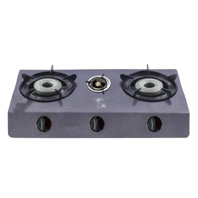 China Hotel 0.8 Cm Cold Plate Gas Cookers With Three Iron Steel Burners for sale