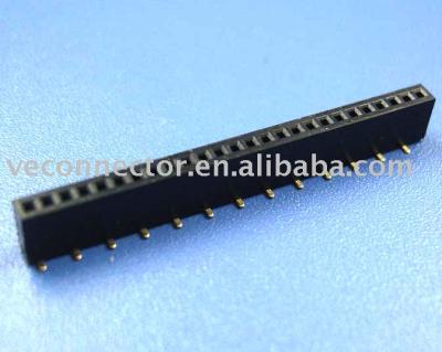 China PCB 2.54mm female header, height~5.0mm, single row and smd for sale