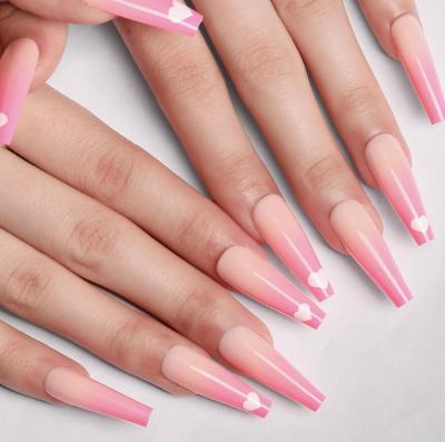 China Easy Apply New Arrivals Top Quality Professional Pink Shade False Acrylic False Press On Nail ABS Artificial Nails Supplier for sale