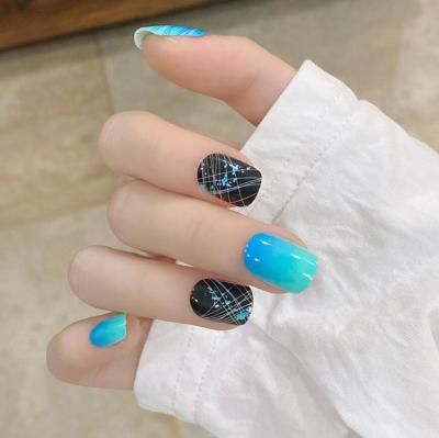 China Easy Apply New Style 24 Pcs/Box Press On Nail Short Wearable Nail Stickers Insti Artificial Fakenails for sale