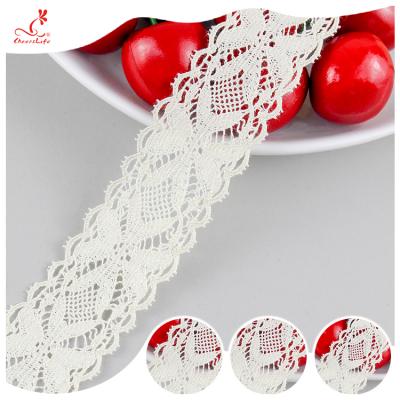 China 2019 eyelets pattern design sustainable crochet cotton lace trim lace for women dress for sale