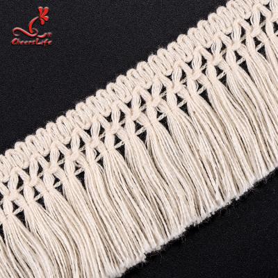 China Viable Chantilly Lace 5cm Crochet Tassel Fringe Lace Trimming For Bridal Garment Accessories for sale