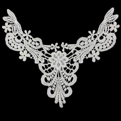 China Viable wholesale white cotton lace guipure lace choker neck form collar lace for sale