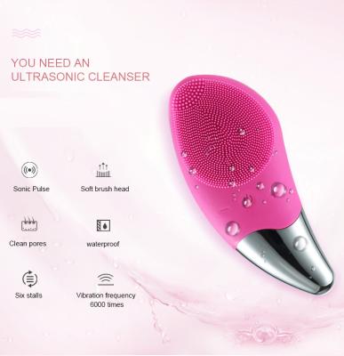 China Skin Massager Face Brush DEEP CLEANING Cleansing Device, Sonic Silicone Facial Cleansing Brush for sale