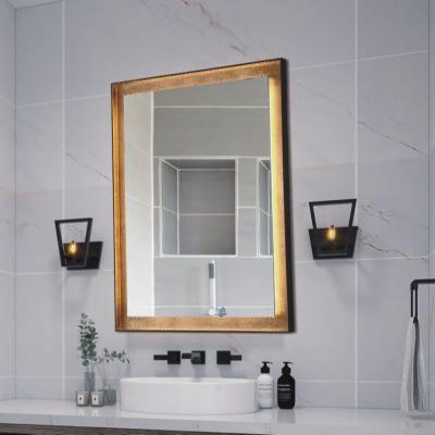 China Modern Wall Mounted Smart Bathroom Mirror Silver Frame Rectangular Led Mirror for sale