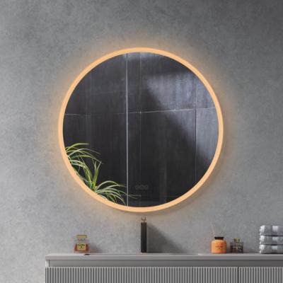 China Modern LED Round Mirror Backlit Led Light Smart Bathroom Mirrorwith Fog Light for sale