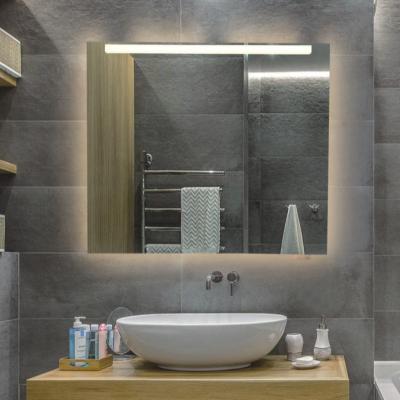 China Modern Aluminum Frameless Bathroom Lighted Mirror Smart LED Illuminated Backlit Mirror for sale