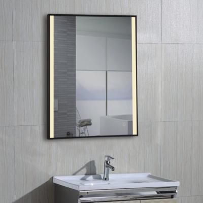 China Modern Modern Black Bathroom Mirror With Metal Frame Rectangle Wall Mirror for sale