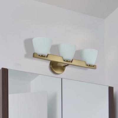 China Modern 3 Light Vanity Light With White Shade For Indoor Bathroom Wall Light for sale