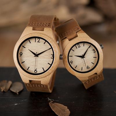 China Luxury High Quality Water Resistant Aimgal Christmas Trending Japan Quartz Hot Selling Natural Wood Watch Couple for sale