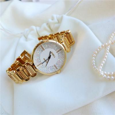 China Day/Date Aimgal Diamond-Studded Life Waterproof Imported Movement Plated 18K Gold Quartz Watch Women for sale