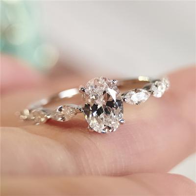 China FASHIONABLE Shining Aimgal Star Ring Contracted lmitate S925 Sterling Silver Diamond Ring Wedding Proposal for sale