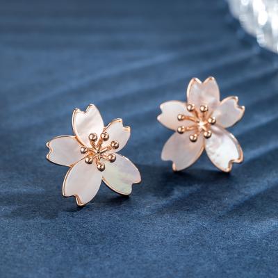 China Aimgal FASHIONABLE Jewelry Sterling Silver Cherry Blossom Stud Earrings For Women for sale