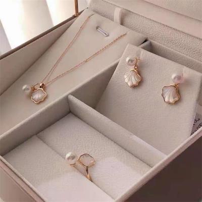 China Aimgal TRENDY Jewelry Sea Shell Pearl Set Freshwater Pearl Jewelry Set For Women for sale