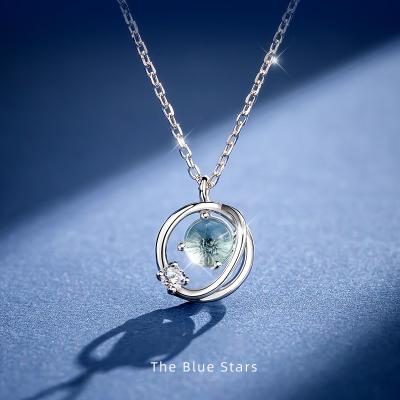 China Aimgal Jewelry TRENDY Sterling Silver Ghost Blue Star Necklace With Zircon Necklace For Women for sale