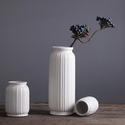 China Simple Modern Roma Frost Band Around Elegant Ceramic Flower Vase Vase Set from Clay Pottery for Office and Home Decor Living Room Cutlery for sale