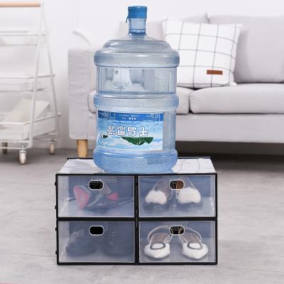 China Custom high quality workable mildewproof open front shoes organizer under bed pp plastic clear eco-friendly transparent shoe storage box for sale