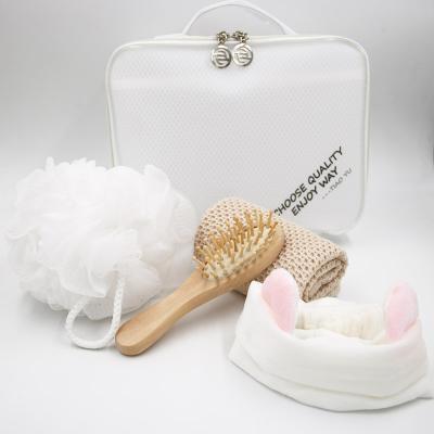 China Viable Promotional Gift Healthy Natural Spa Bath Shower Set Large EVA Cosmetic Bag For Women And Man for sale