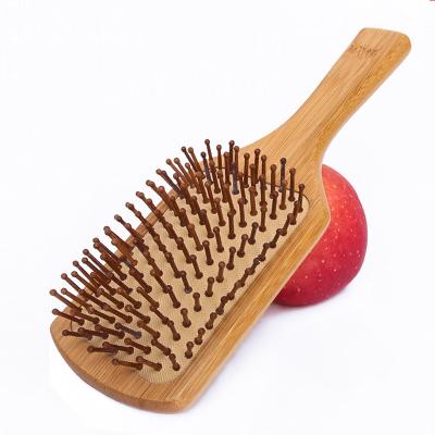 China Hot Selling Naturally Eco-friendly Airbag Bamboo Bulk Head Big Massage Stainless Steel Teeth Nail Magic Rectangle Hair Comb for sale