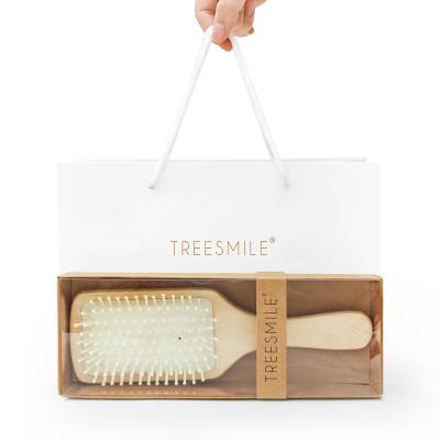 China Naturally Eco-Friendly Massage Hair Chef Rectangle Bulk Gift Quality Wooden/Bamboo Magic Comb With Stainless Steel Or Log Teeth for sale