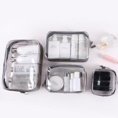 China High End Clear Waterproof Storage Pouch Custom Mini Toiletry Zipper Pouch Durable Makeup TPU 2 Pieces Set Bag With Metal Zipper for sale