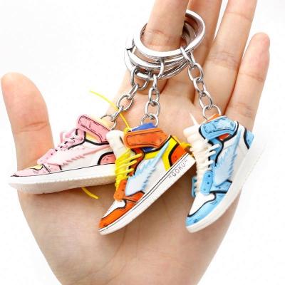 China High Quality Soft Cute 3D Sneaker 1/6 Anime Joint Name Shoe Keychain PVC Llaveros Soft Rubber aj Shoes Main Ordan Accessories for sale