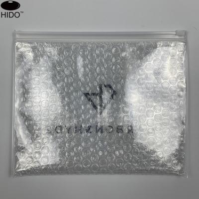 China Custom Print Reusable Luxury Clear Ziplock Bubble Bag Zipper Bubble Bag Custom Print Bubble Bag for Jewelry or Cosmetics for sale